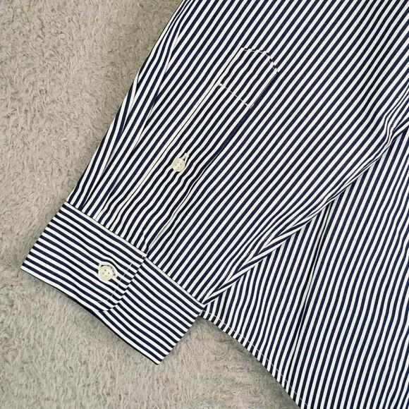 Polo Ralph Lauren Shirt Striped Oxford LS Button Down Blue Mens Size XL New - Picture 6 of 13